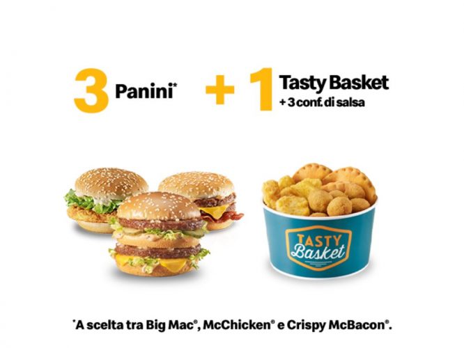 3 Panini + 1 Tasty Basket